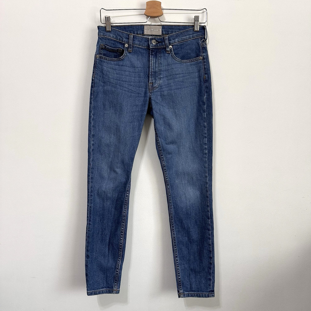 Everlane Mid Rise Jeans 27 R Blue 28x28 Casual Skinny Leg Designer Denim Stretch